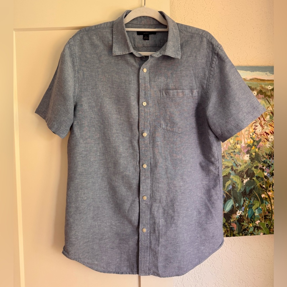 Banana Republic Light Blue Linen Shirt, L